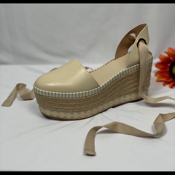 New Tory Burch Espadrille Platform Sandal Shoes - Picture 2 of 8